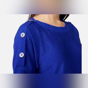 NWT Melissa Paige Button-Shoulder Knit Top